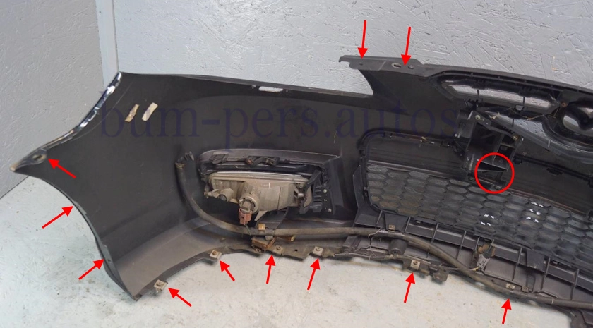 Front bumper mounting points for Mazda 3 MK1 (2003-2009)